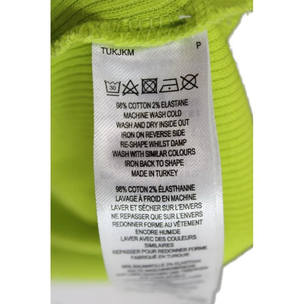 French Connection Women Bodycon Tank Dress Green Sleeveless Long Cotton Size S